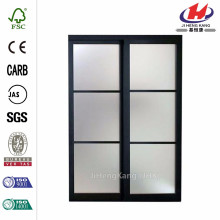 60 in. x 80-1/2 in. 2290 Series 3-Lite Tempered Frosted Glass Composite Espresso Interior Sliding Door